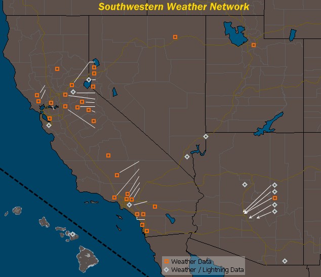 Mesomap of Southwestern Weather Network Stations