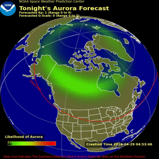 Auroral Viewline Forecast - Tonight